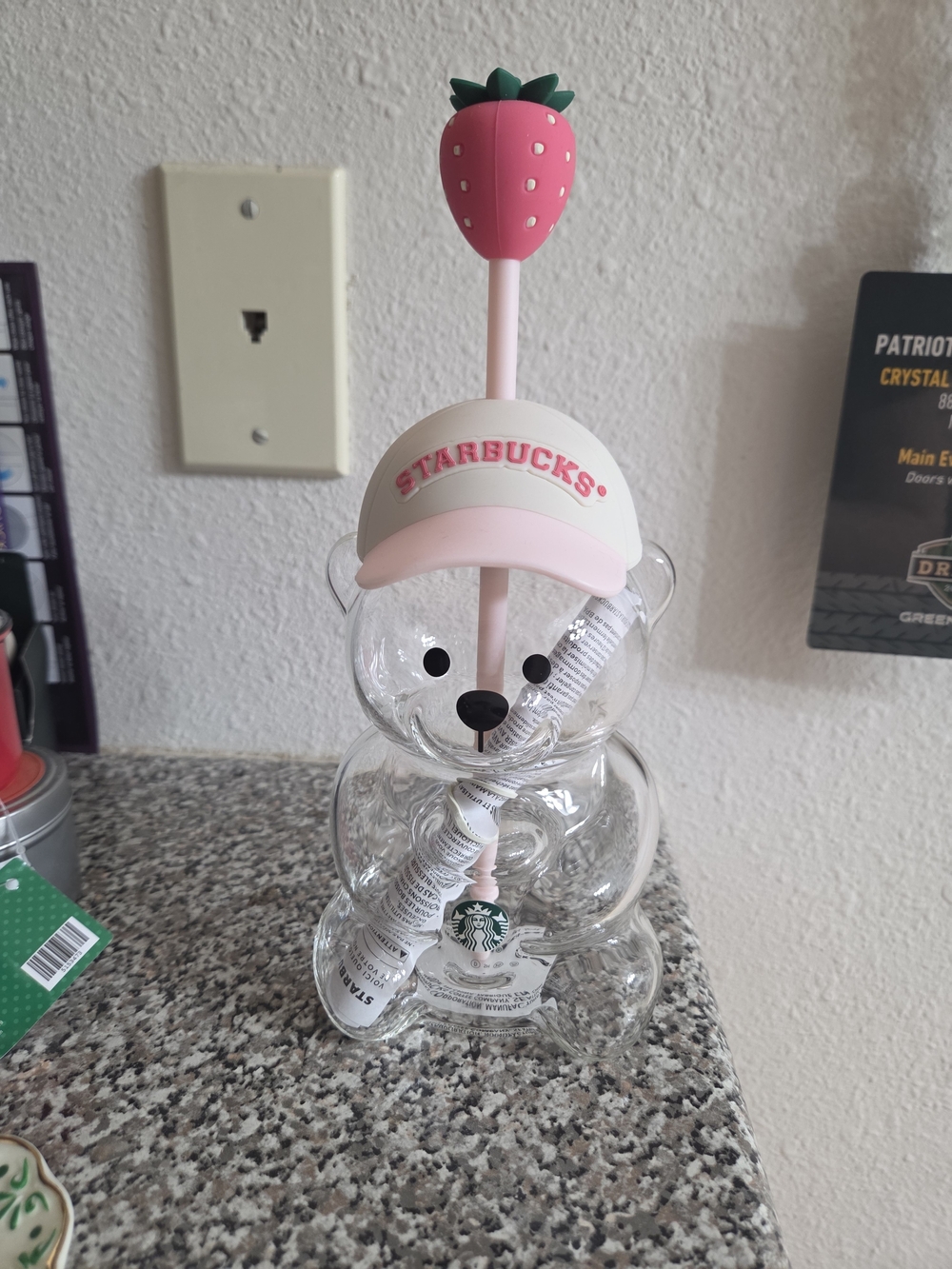 Starbucks Strawberry Bearista Glass Cup 2026